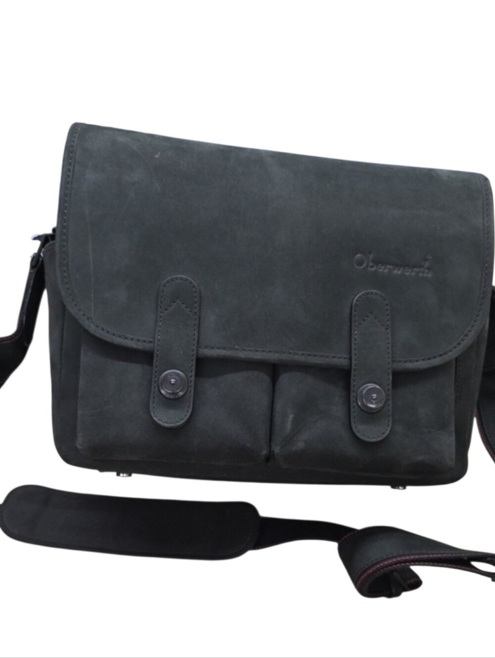 Oberwerth SL Bag Medium camera bag hand made from textured black cowhide leather